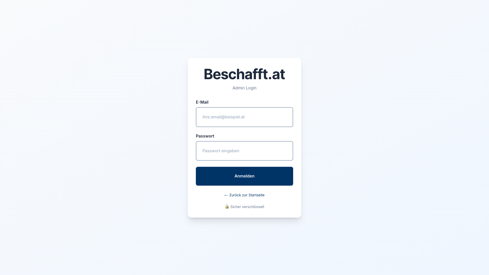 beschafft.at Admin Login - Sicherer Zugang
